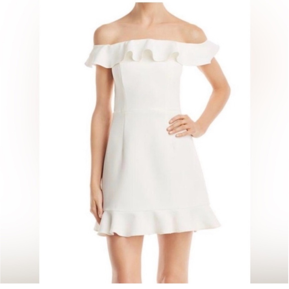 French Connection Off-Shoulder White Mini Dress